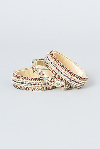 Bangles With Hand Embroidery (Set Of 3)
