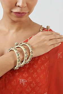 Resham Embroidered Bangles (Set Of 3)