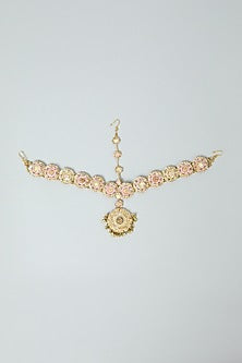 Hand Embroidered Brass Maang Tikka