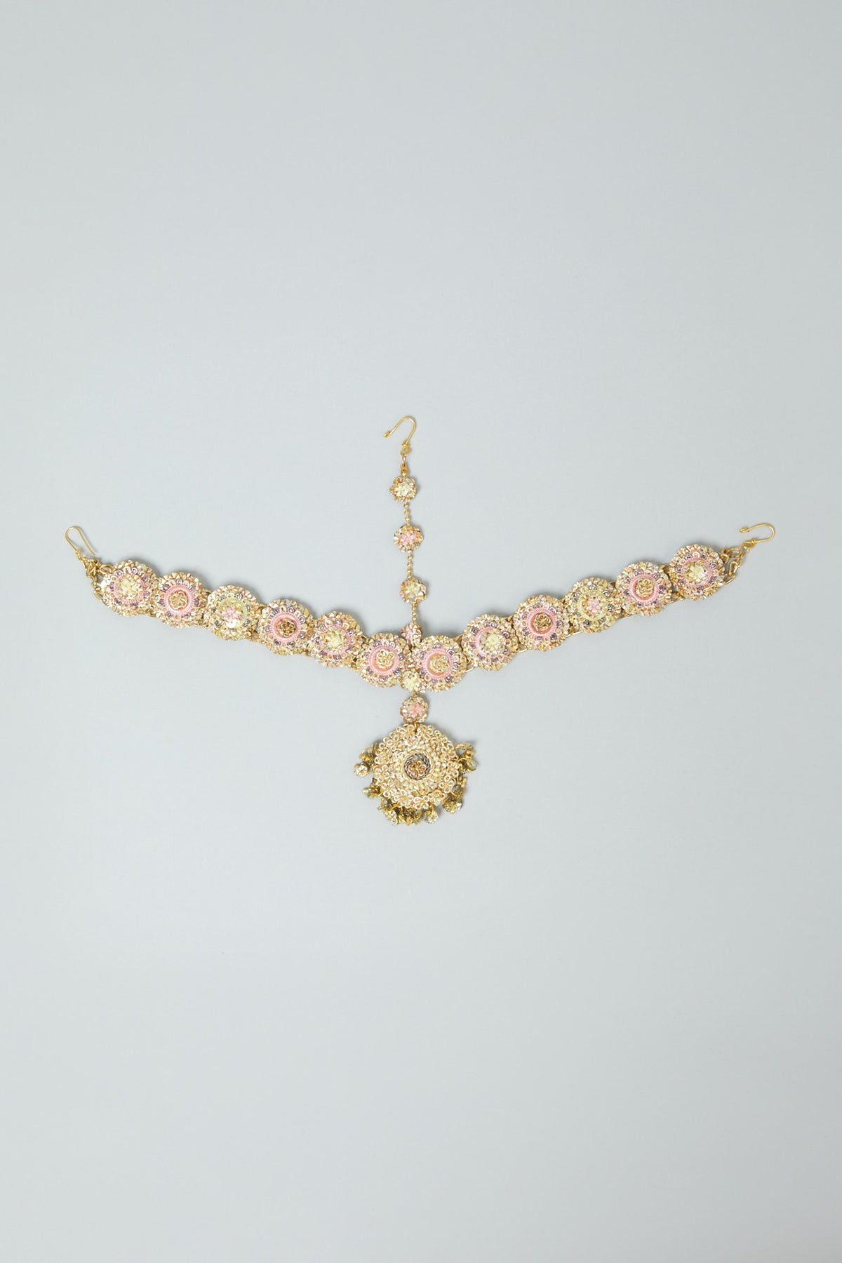 Hand Embroidered Brass Maang Tikka