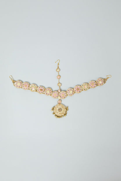 Hand Embroidered Brass Maang Tikka