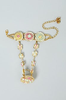 Hand Embroidered Brass Hand Harness