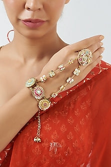 Hand Embroidered Brass Hand Harness