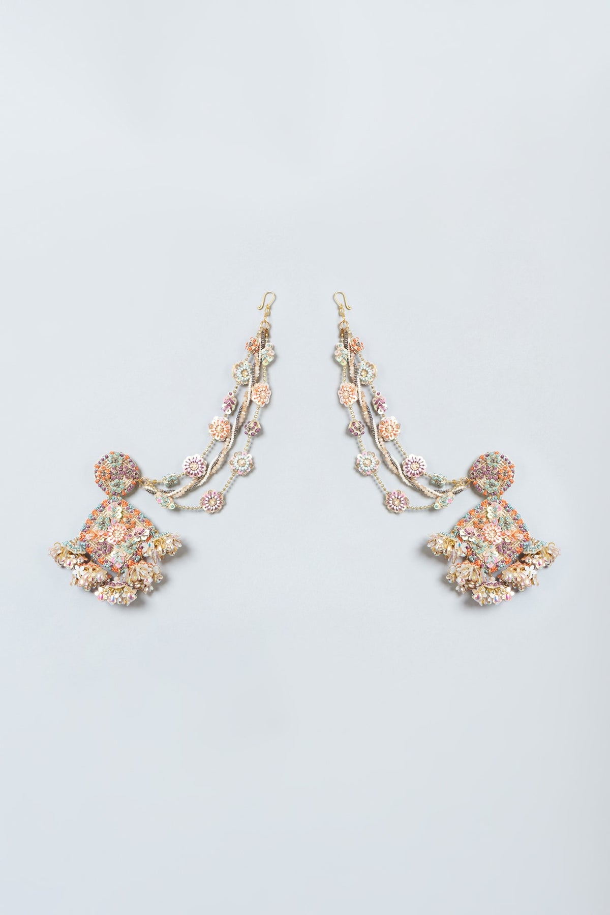 Dangler Earrings With Hand Embroidery