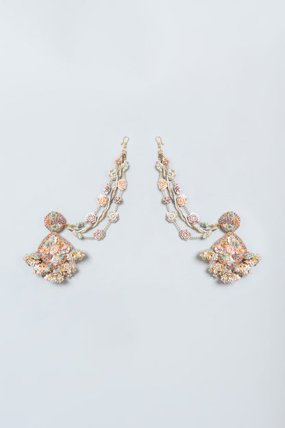 Dangler Earrings With Hand Embroidery