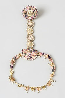 Gold Finish Hand Embroidered Hathphool