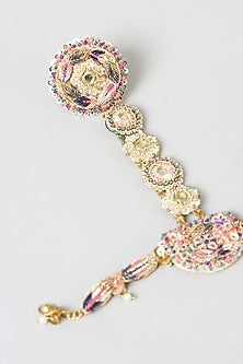 Gold Finish Hand Embroidered Hathphool