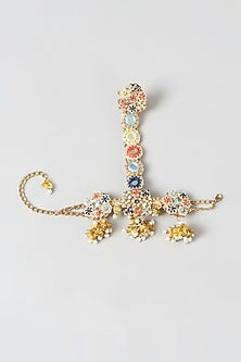 Gold Finish Hathphool With Hand Embroidery