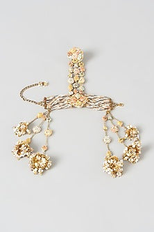 Gold Finish Hand Embroidered Hathphool