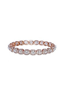 Rose Gold Finish Bangles In Sterling Silver (Set of 2)