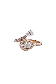 Rose Gold Finish Ring In Sterling Silver