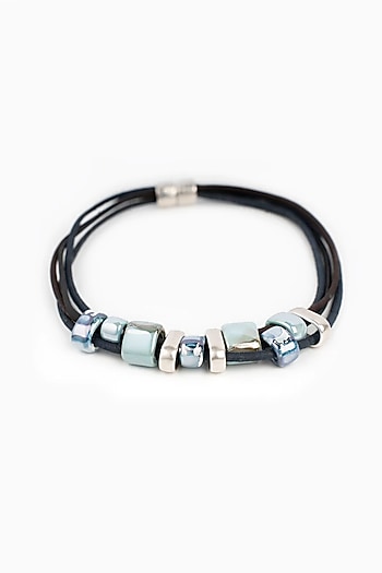 Blue Ceramic Stone Cork Choker Necklace