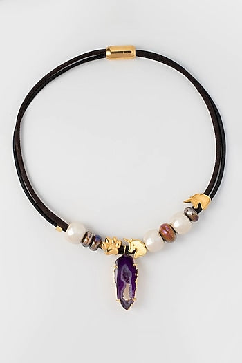 Purple Ceramic Handmade Necklace
