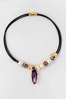 Purple Ceramic Handmade Necklace