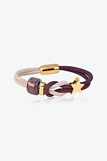 Purple & White Handmade Cork Bracelet