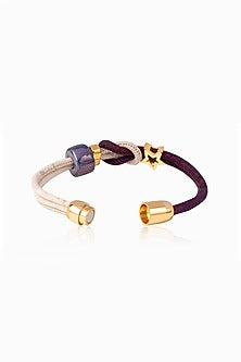 Purple & White Handmade Cork Bracelet