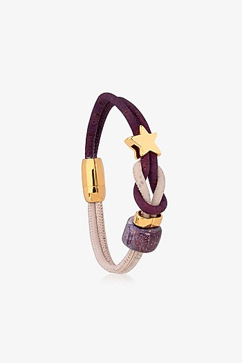 Purple & White Handmade Cork Bracelet