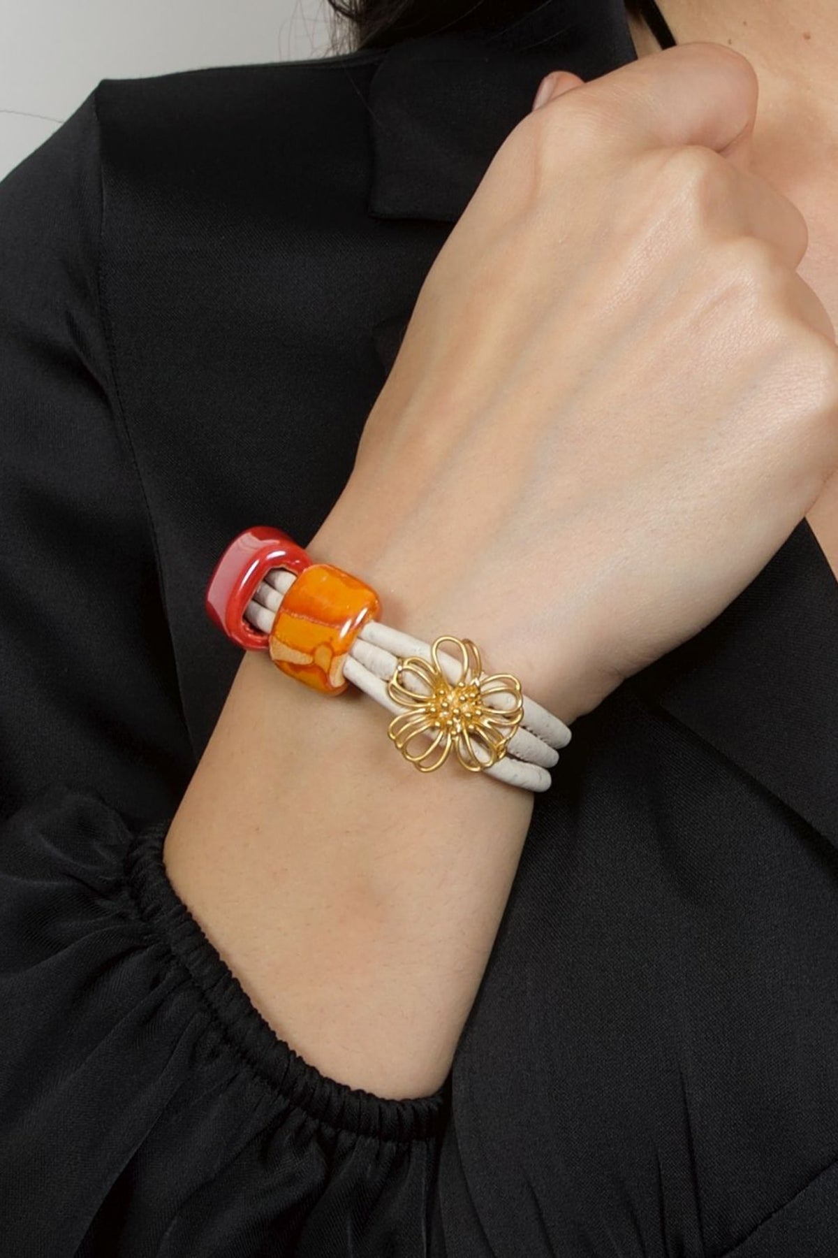 White Handcrafted Cork Bracelet