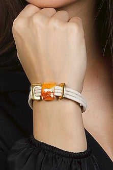 White Handcrafted Cork Bracelet
