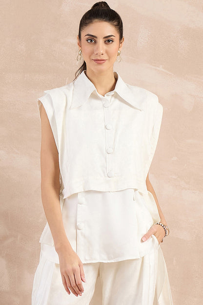 White Herringbone Texture Cover-Up