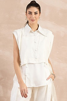 White Herringbone Texture Cover-Up