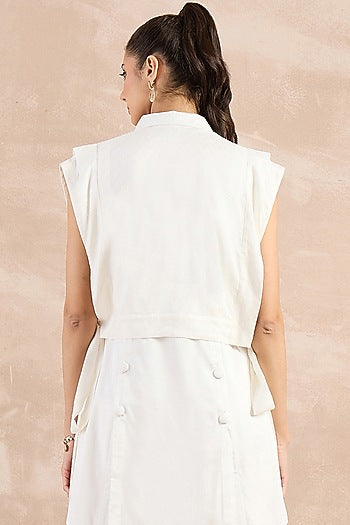 White Herringbone Texture Cover-Up