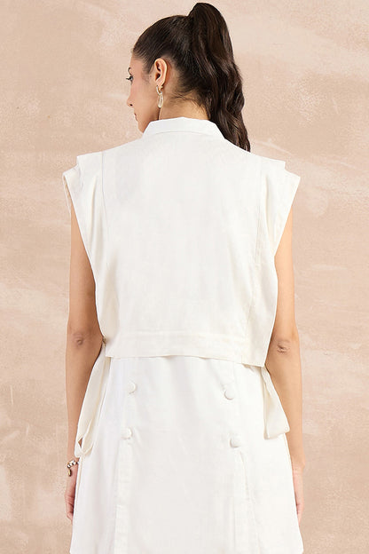White Herringbone Texture Cover-Up