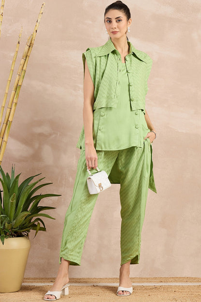 Mint Green Herringbone Texture Cover-Up