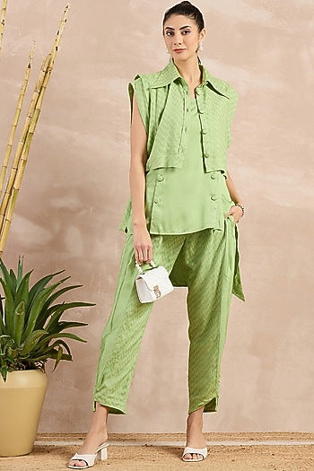 Mint Green Herringbone Texture Cover-Up