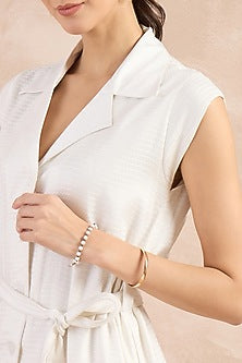 White Herringbone Trench Mini Dress With Belt