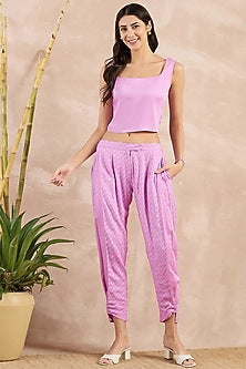 Purple Herringbone Trousers