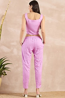 Purple Herringbone Trousers