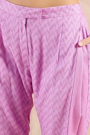 Purple Herringbone Trousers
