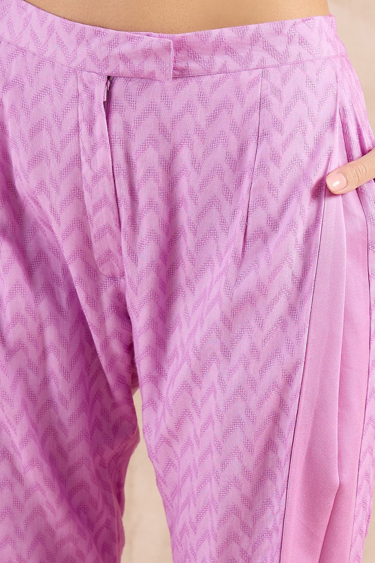 Purple Herringbone Trousers