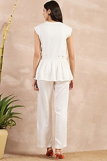 White Herringbone Co-Ord Set