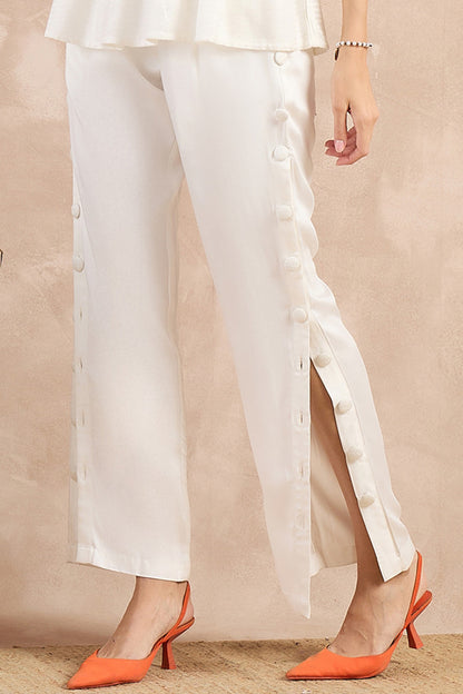 White Herringbone Co-Ord Set