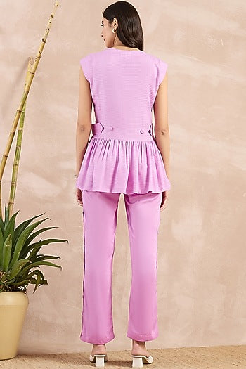 Purple Herringbone Co-Ord Set