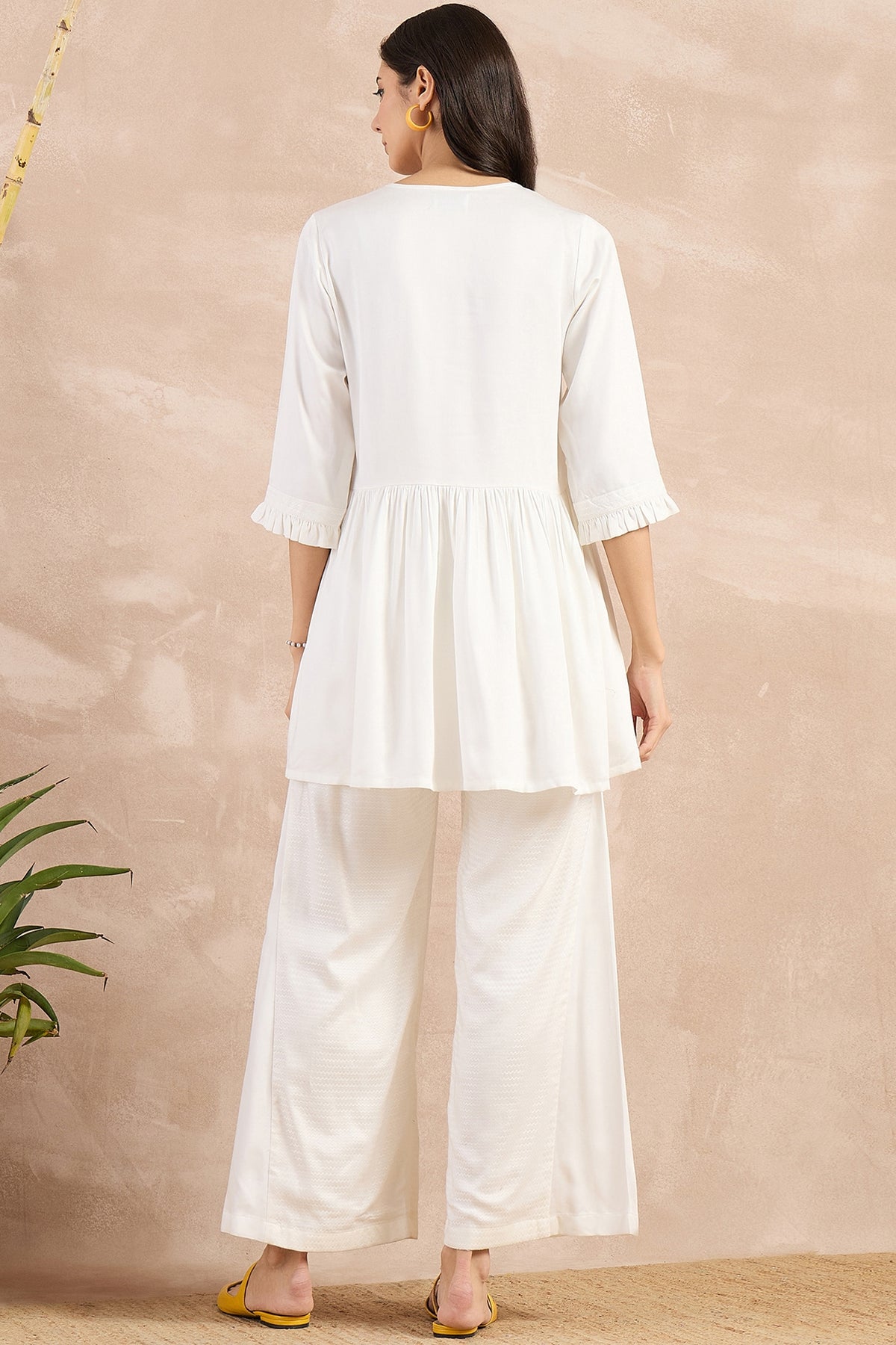 White Herringbone Co-Ord Set
