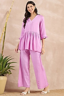 Purple Herringbone Co-Ord Set