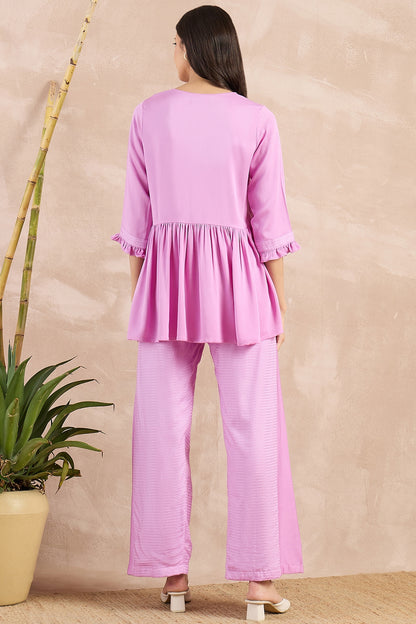 Purple Herringbone Co-Ord Set