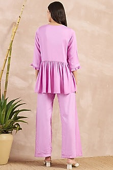 Purple Herringbone Co-Ord Set