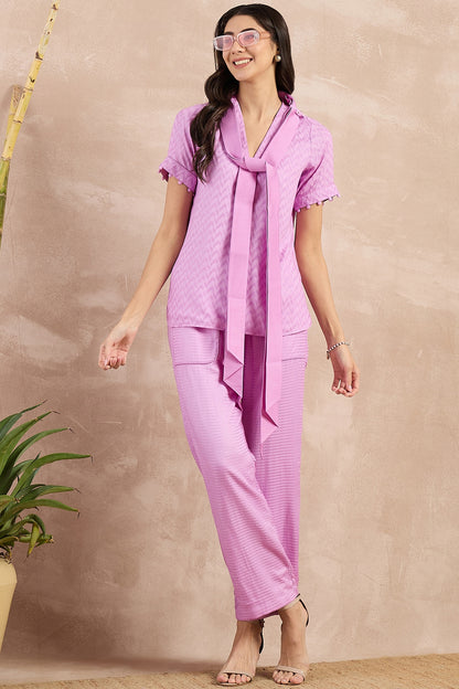 Purple Herringbone Co-Ord Set