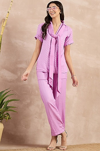 Purple Herringbone Co-Ord Set