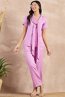 Purple Herringbone Co-Ord Set