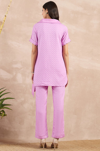 Purple Herringbone Co-Ord Set