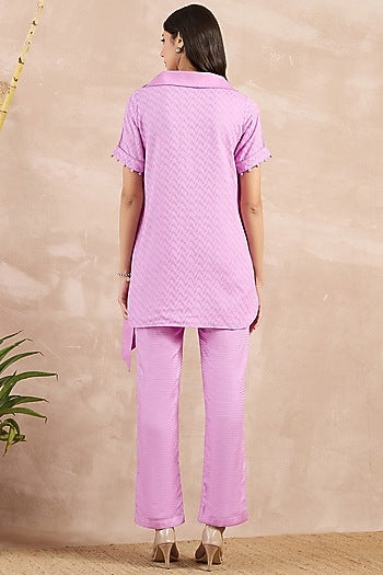 Purple Herringbone Co-Ord Set