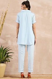 Sky Blue Herringbone Co-Ord Set