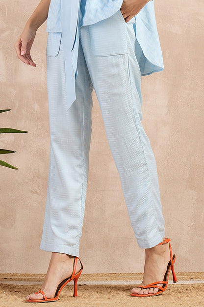 Sky Blue Herringbone Co-Ord Set
