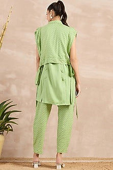 Mint Green Herringbone Co-Ord Set