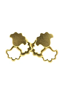 Gold Finish Seashell Bunch Stud Earrings